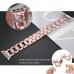 Secbolt Bling Band Compatible Apple Watch Band 42mm 44mm iWatch Series 4, Series 3, Series 2, Series 1, Diamond Rhinestone Stainless Steel Metal Wristband Strap, Rose Gold