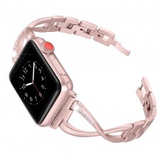 Secbolt Stainless Steel Band Compatible Apple Watch Band 38mm 40mm Women Iwatch Series 4, Series 3, Series 2 1 Accessories Metal Wristband X-Link Sport Strap, Rose Gold