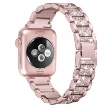 Secbolt Bling Bands Compatible Apple Watch Band 38mm 40mm Metal Replacement Wristband Compatible Iwatch Series 4 3 2 1, Rose Gold