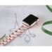 Secbolt Bling Band Compatible Apple Watch Band 38mm 40mm iWatch Series 5, Series 4, Series 3, Series 2, Series 1, Diamond Rhinestone Stainless Steel Wristband Strap, Rose Gold