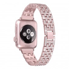 Secbolt Bling Metal Bands Compatible with Apple Watch Band 38mm 40mm iWatch Series 5/4/3/2/1, Dressy Rhinestone Bracelet Wristband Women, Rose Gold